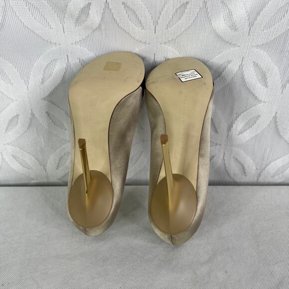 Stella McCartney Two Colors Satin Pumps Golden Metallic - Picture 11 of 14
